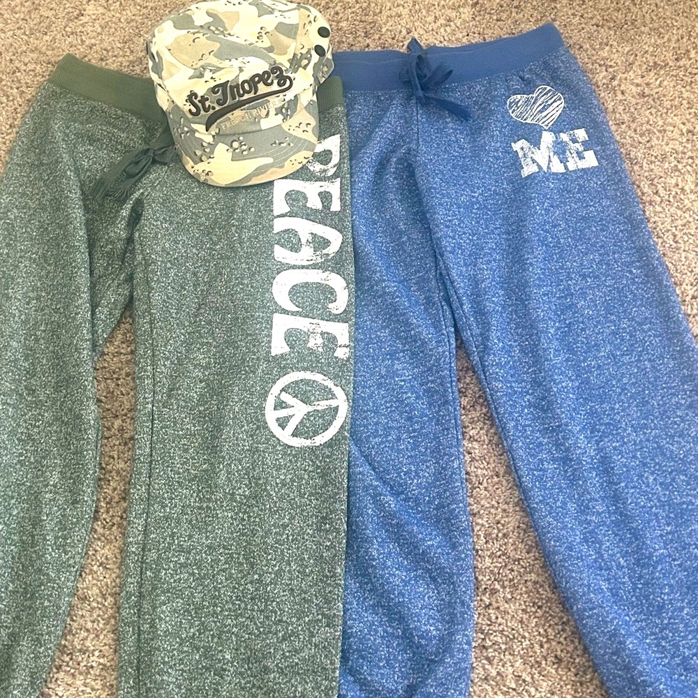 3/$13 bundle bundle deal 
Set 2 Pairs of Lightweight Sweatpants and hat set